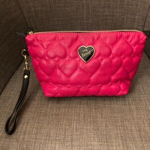 Betsey Johnson Trapezoid Be Mine Pink Wristlet